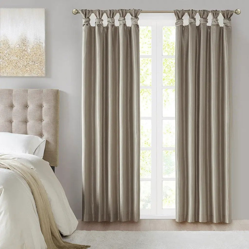 Twist Tab Total Blackout Window Curtain Panel Pewter 50x95 by HouseOfZazla