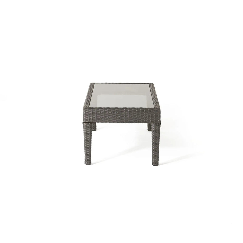 Contemporary Antibes Loveseat & Table Set Outdoor - Gray by HouseOfZazla