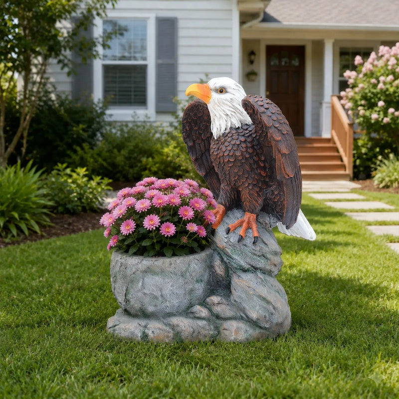 Standing Eagle Statue Garden Planter by HouseOfZazla