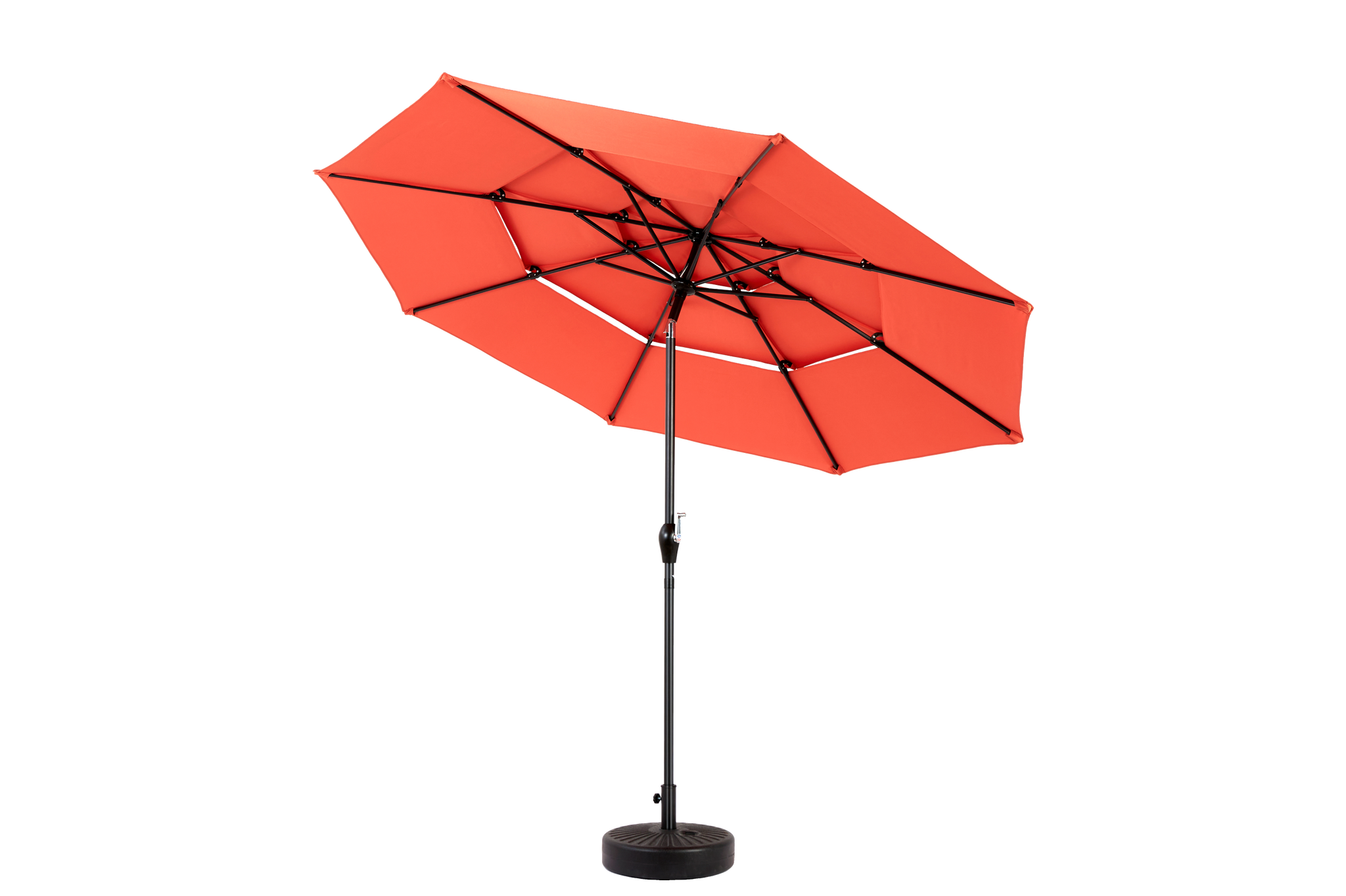 Aluminium 10ft 3-Tier Auto-Tilt Outdoor Patio Umbrella - Orange (No Base) by HouseOfZazla