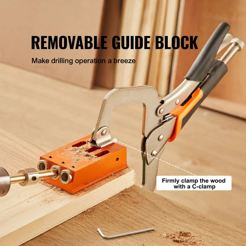 Pocket Hole Jig Kit, 34 Pcs with Adjustable Depth and C-Clamp by HouseOfZazla