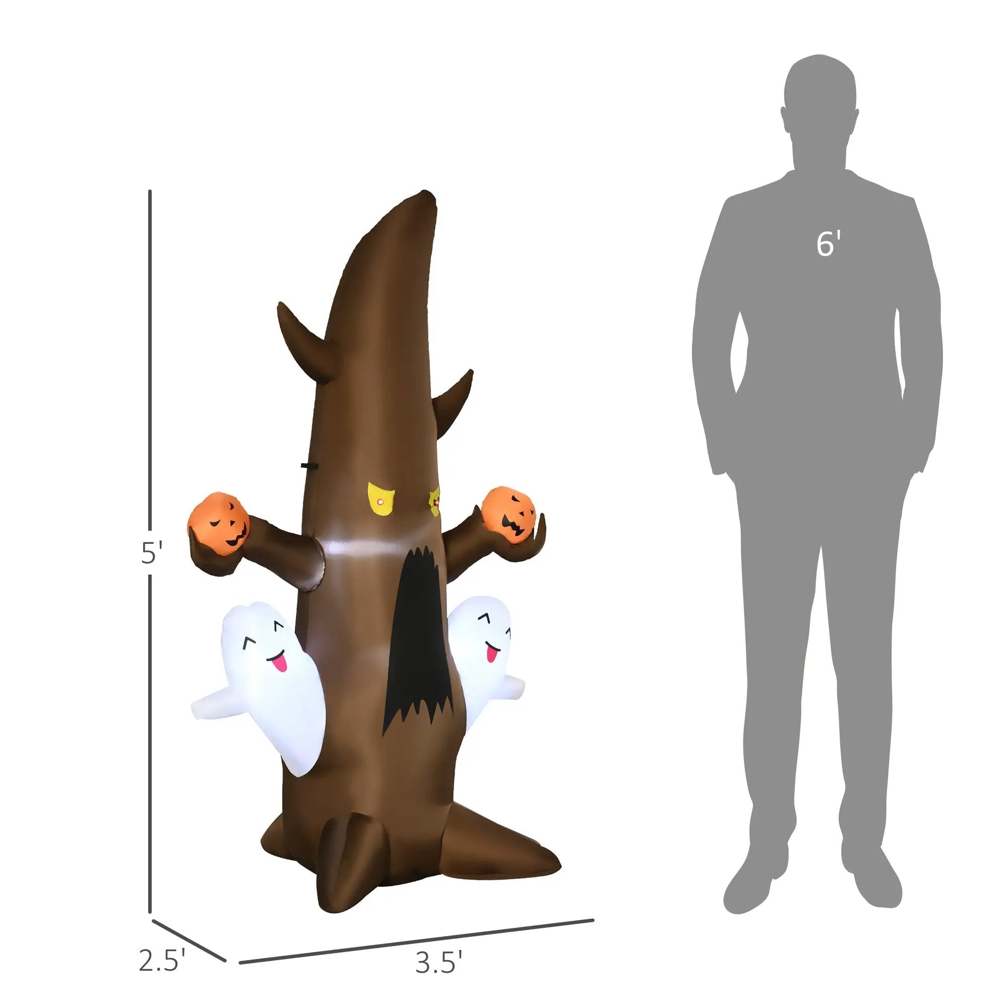 5FT Illuminated Inflatable Halloween Ghost Tree by HouseOfZazla