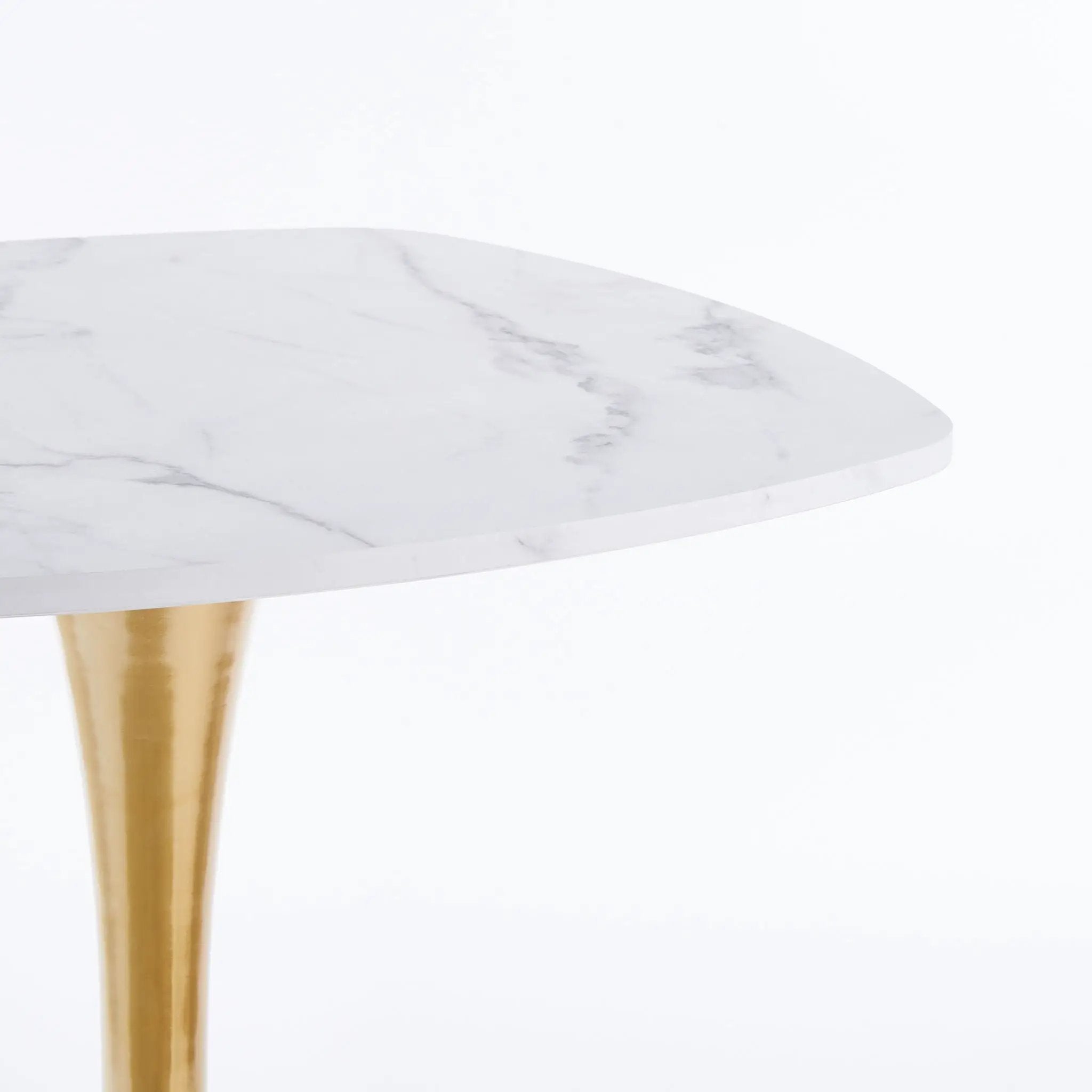 Square Tulip Dining Table For 2 - 4 People - Golden / White by Unique Piece Furniture