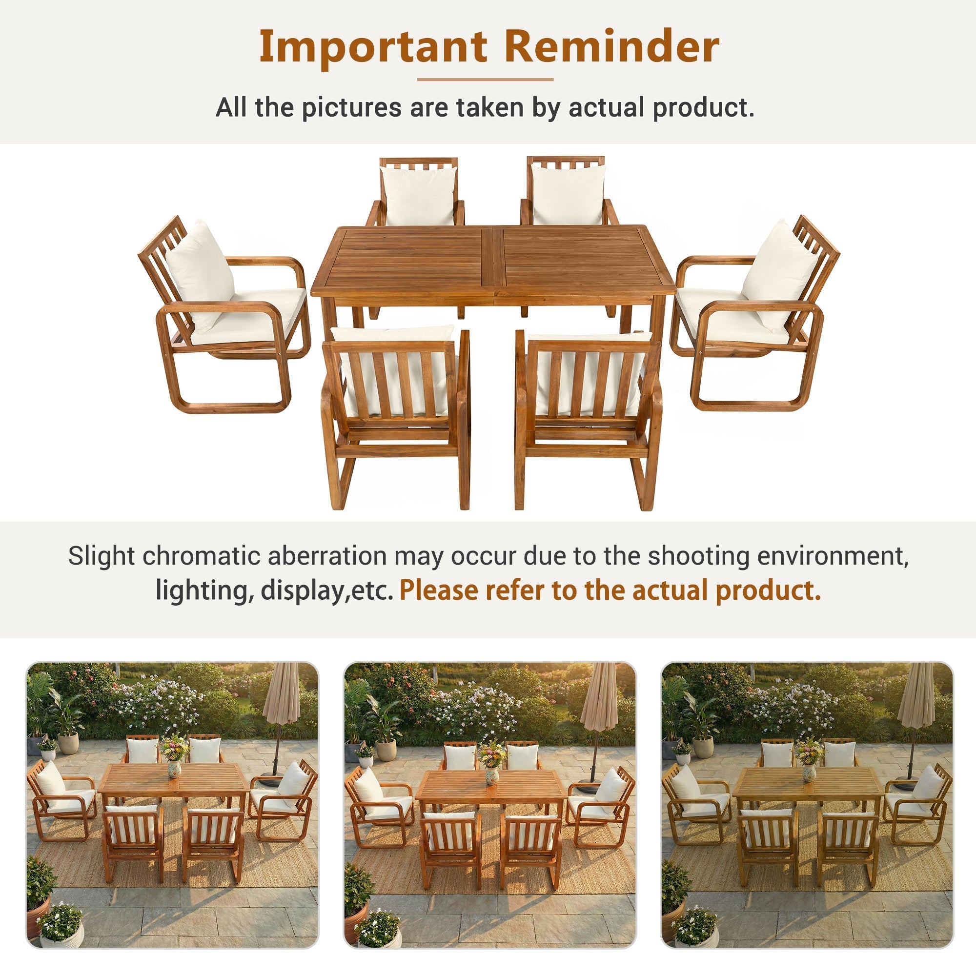 7 Pieces Patio Dining Set Outdoor Dining Table and Chairs by HouseOfZazla