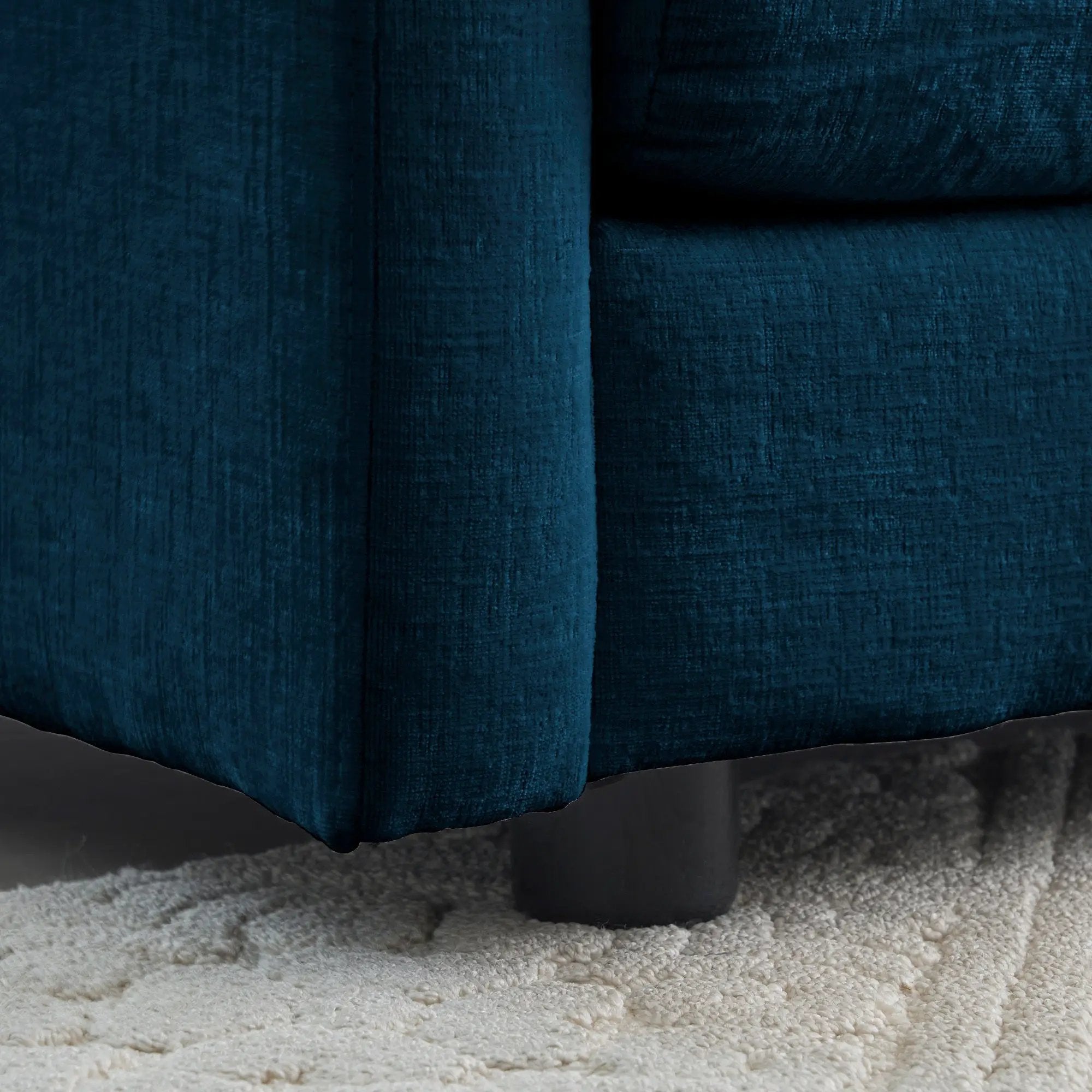 Accent Chair Set of 2, Blue Chenille Upholstered Armchairs by HouseOfZazla