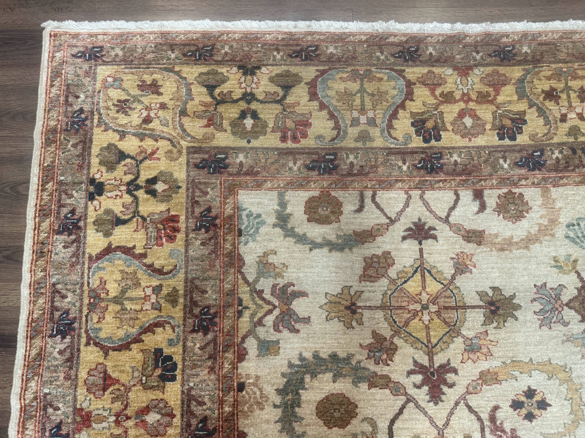 Egyptian Rug 9x12, Mahal Sultanabad Carpet, Handmade Wool Rug, Oatmeal Color by Jewel Rugs