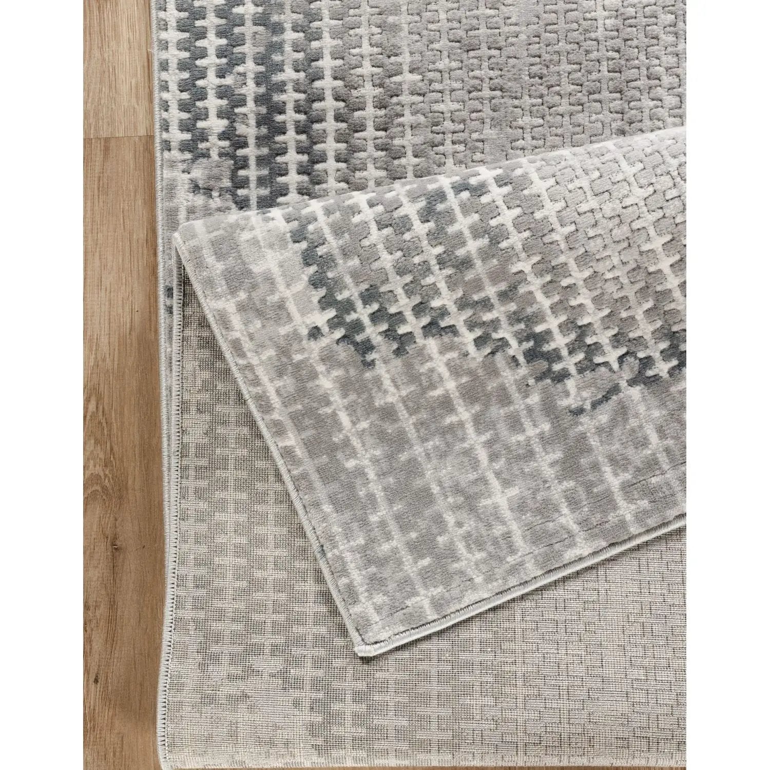 Geometrix - 5'3" X 7'3" Area Rug, Geometric 3D Effect - Ivory / Gray by Unique Piece Furniture