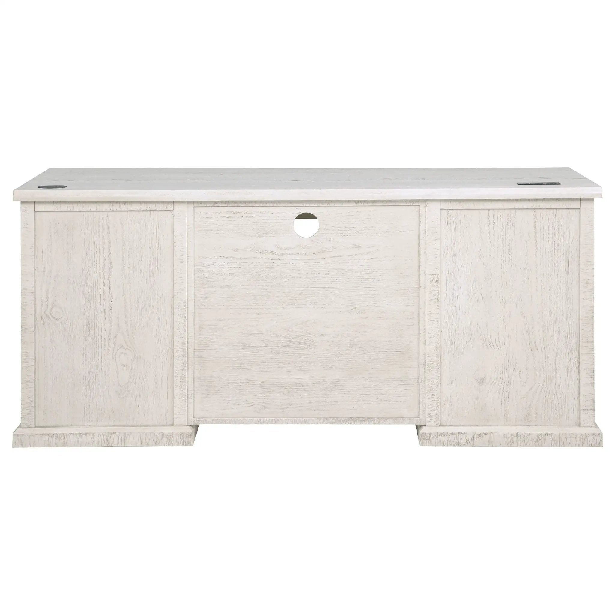 Altidore 68-inch 7-drawer Executive Home Office Desk Distressed White by Unique Piece Furniture