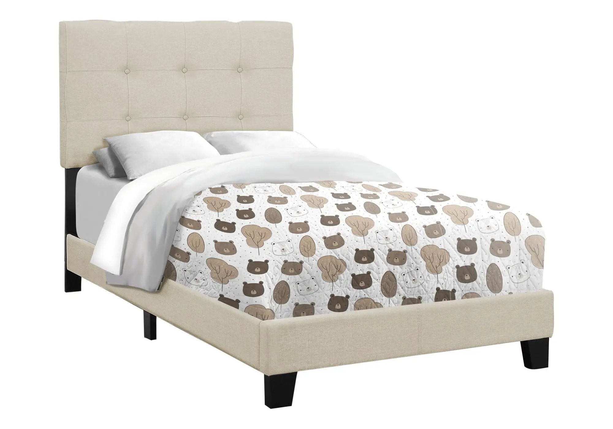 Transitional Upholstered Bed Frame by HouseOfZazla