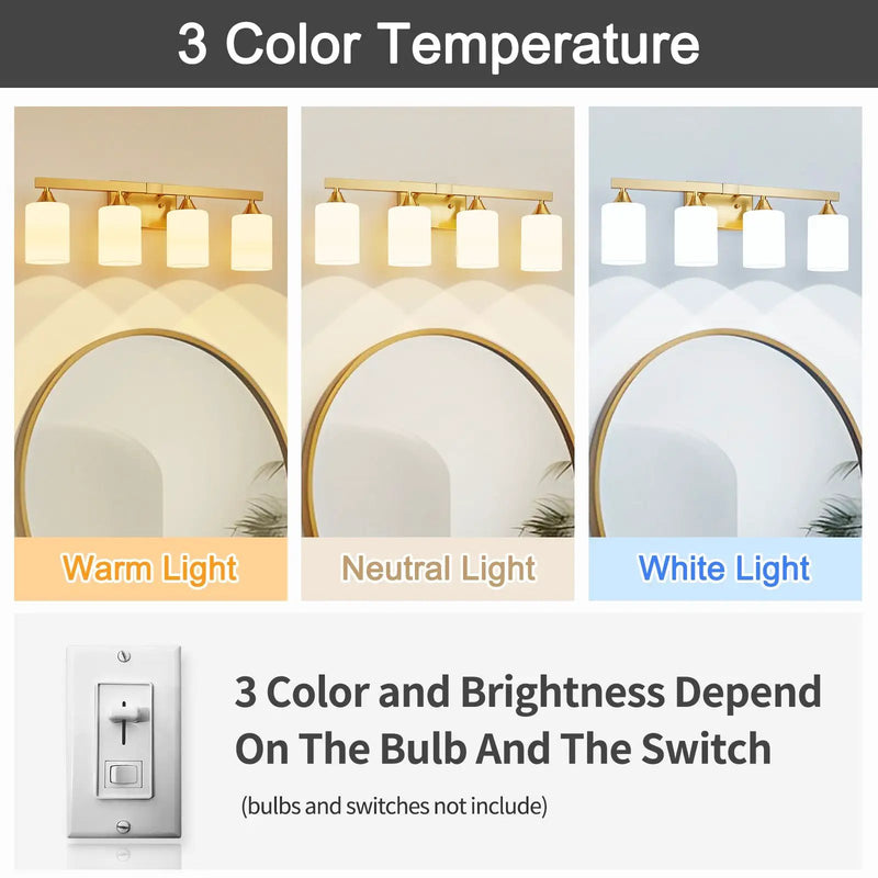 4-Light Brushed Bathroom Vanity Wall Light by HouseOfZazla