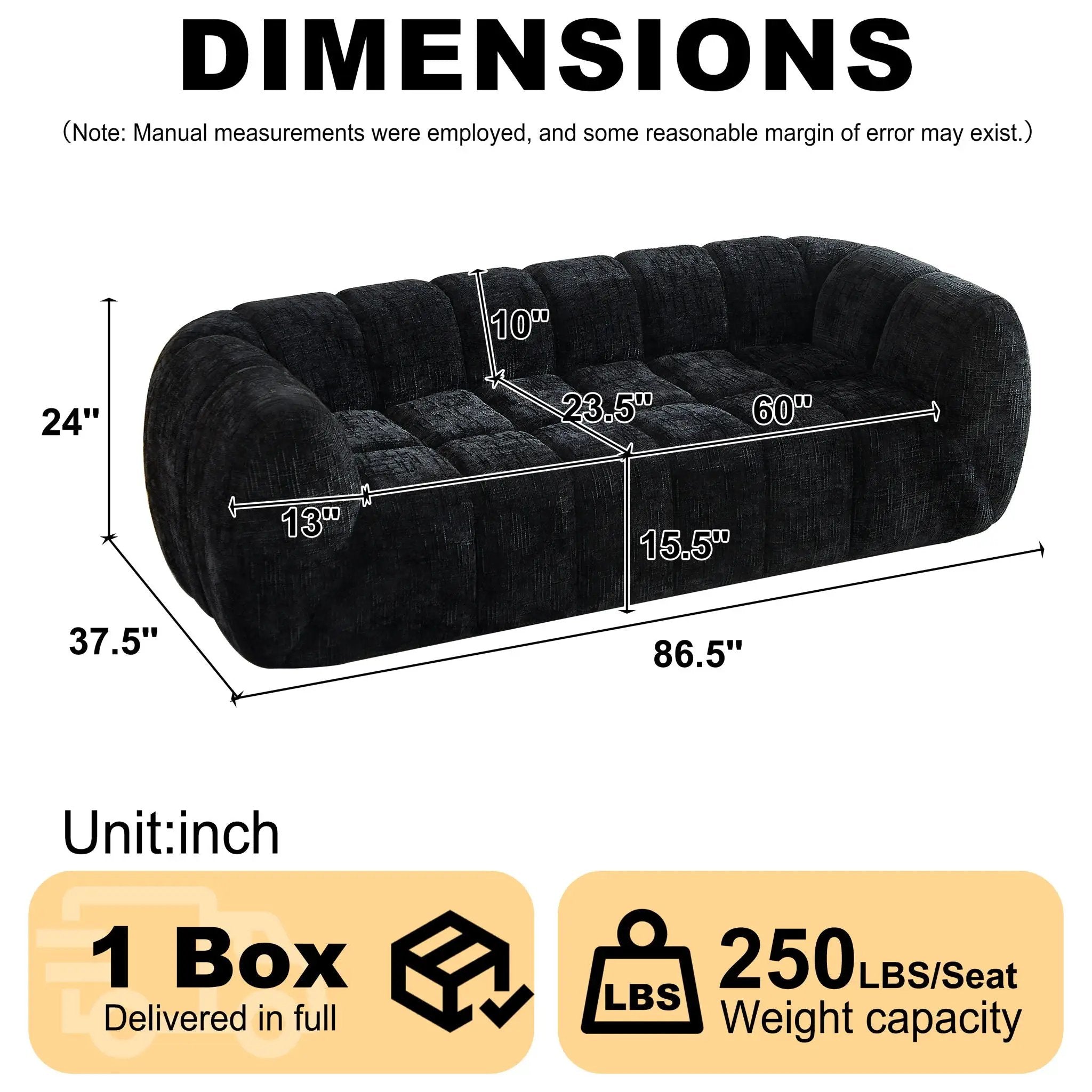 Modern Sofa With Piano Key Backrest by HouseOfZazla