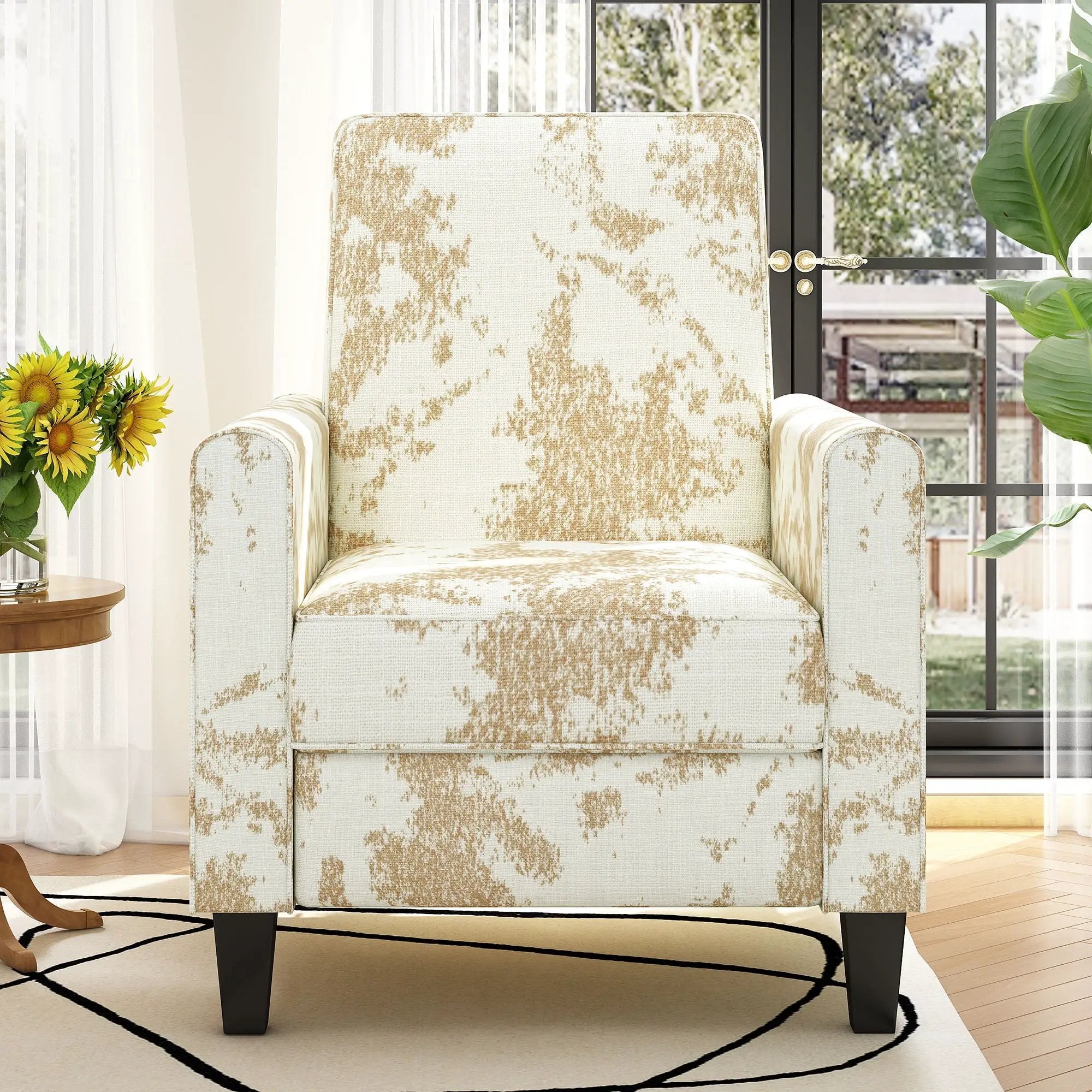 Push Back Upholstered Recliner Armchair by Unique Piece Furniture