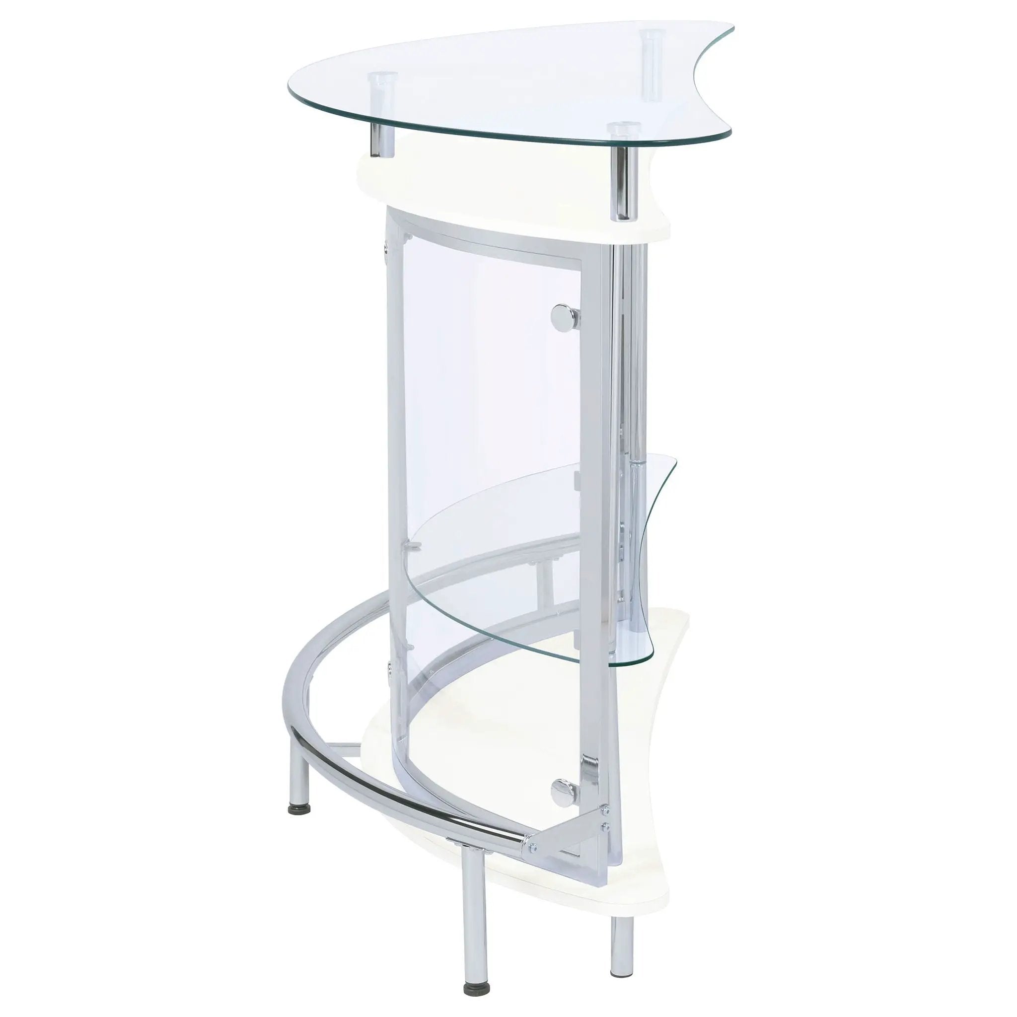 Amarillo Freestanding Glass Top Home Bar Wine Cabinet White by Unique Piece Furniture