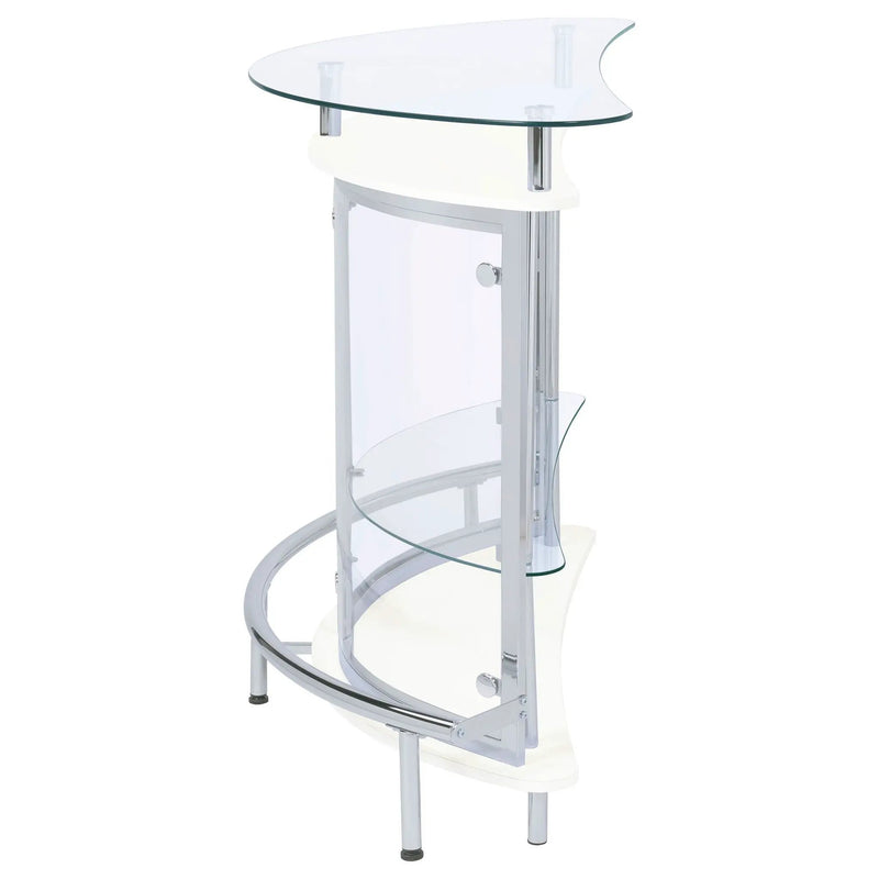 Amarillo Freestanding Glass Top Home Bar Wine Cabinet White by Unique Piece Furniture