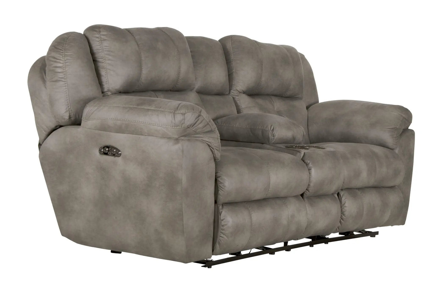 Ferrington - Power Lay Flat Reclining Console Loveseat with Power Adjustable Headrest by Unique Piece Furniture