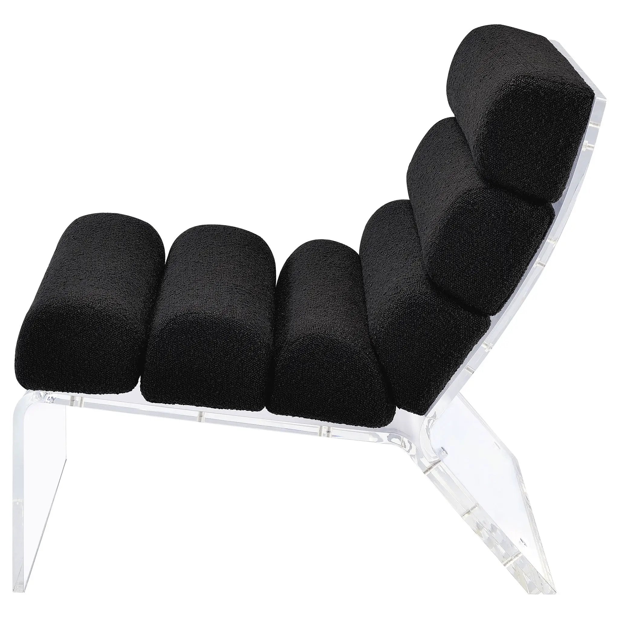 Serreta Boucle Upholstered Armless Acrylic Chair Black by Unique Piece Furniture