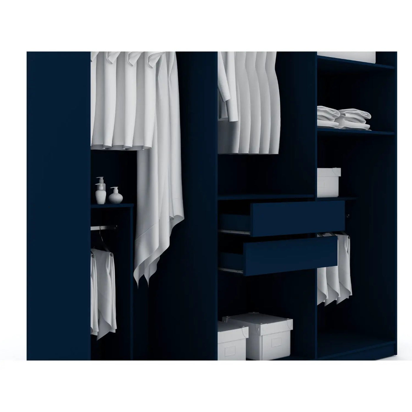 Gramercy - Free Standing Wardrobe Closet With Drawers And Shelves by HouseOfZazla