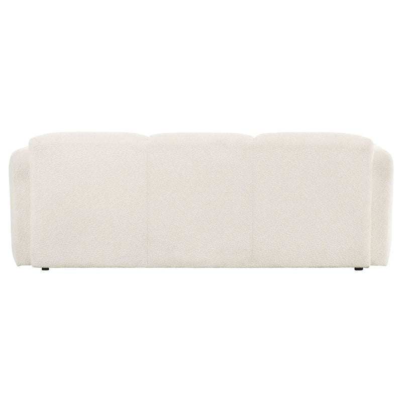 Dorset Fabric Upholstered Round Track Arm Sofa White by Unique Piece Furniture