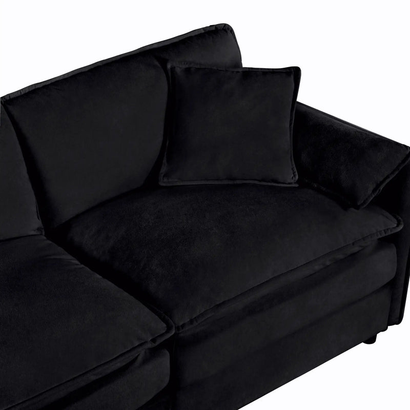 Modern Comfy Deep Seat Modular Sectional Sofa Cloud Couch With Ottoman