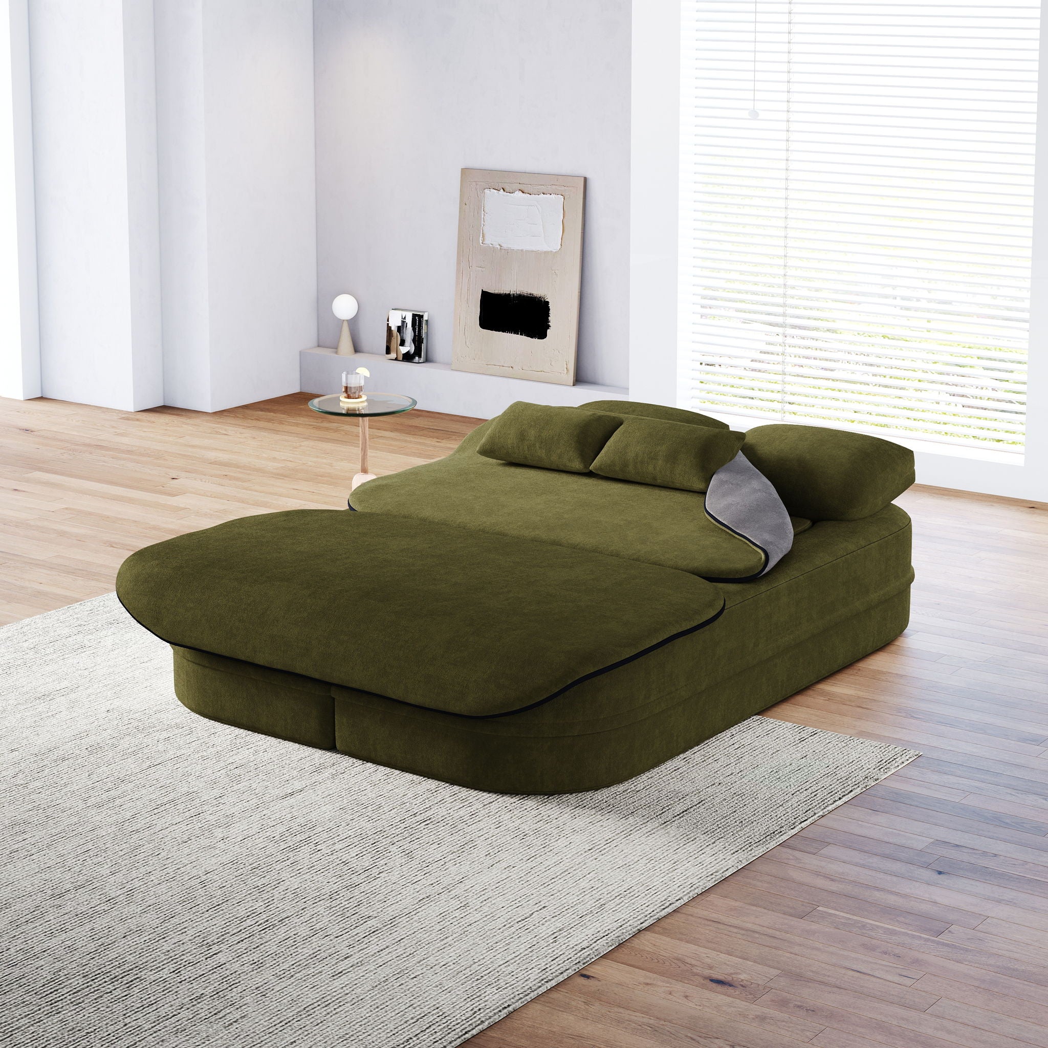 2 In 1 Foldable Sofa Bed With Multi Functional Blanket, Floor Lounge Sofa by HouseOfZazla