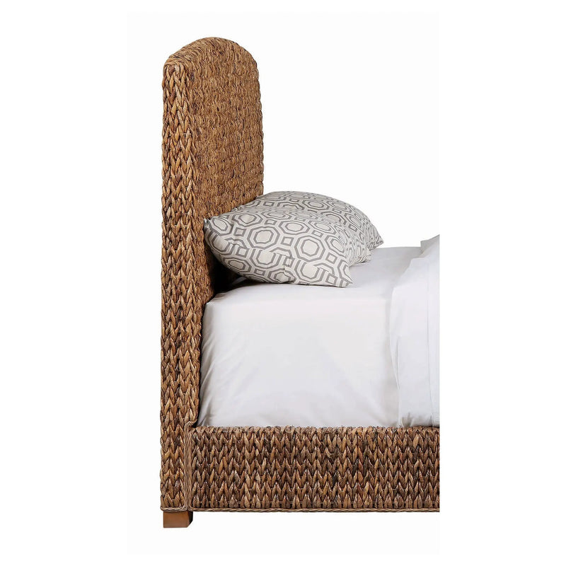 Laughton Woven Banana Leaf Eastern King Headboard Amber by Unique Piece Furniture