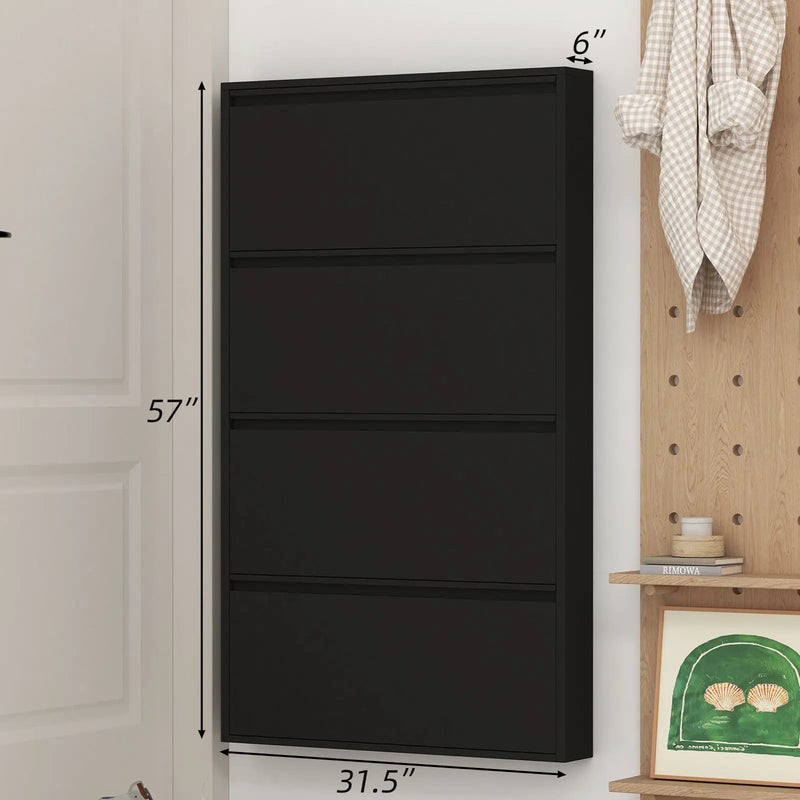 Metal Shoe Cabinet with 4 Flip Drawers by HouseOfZazla