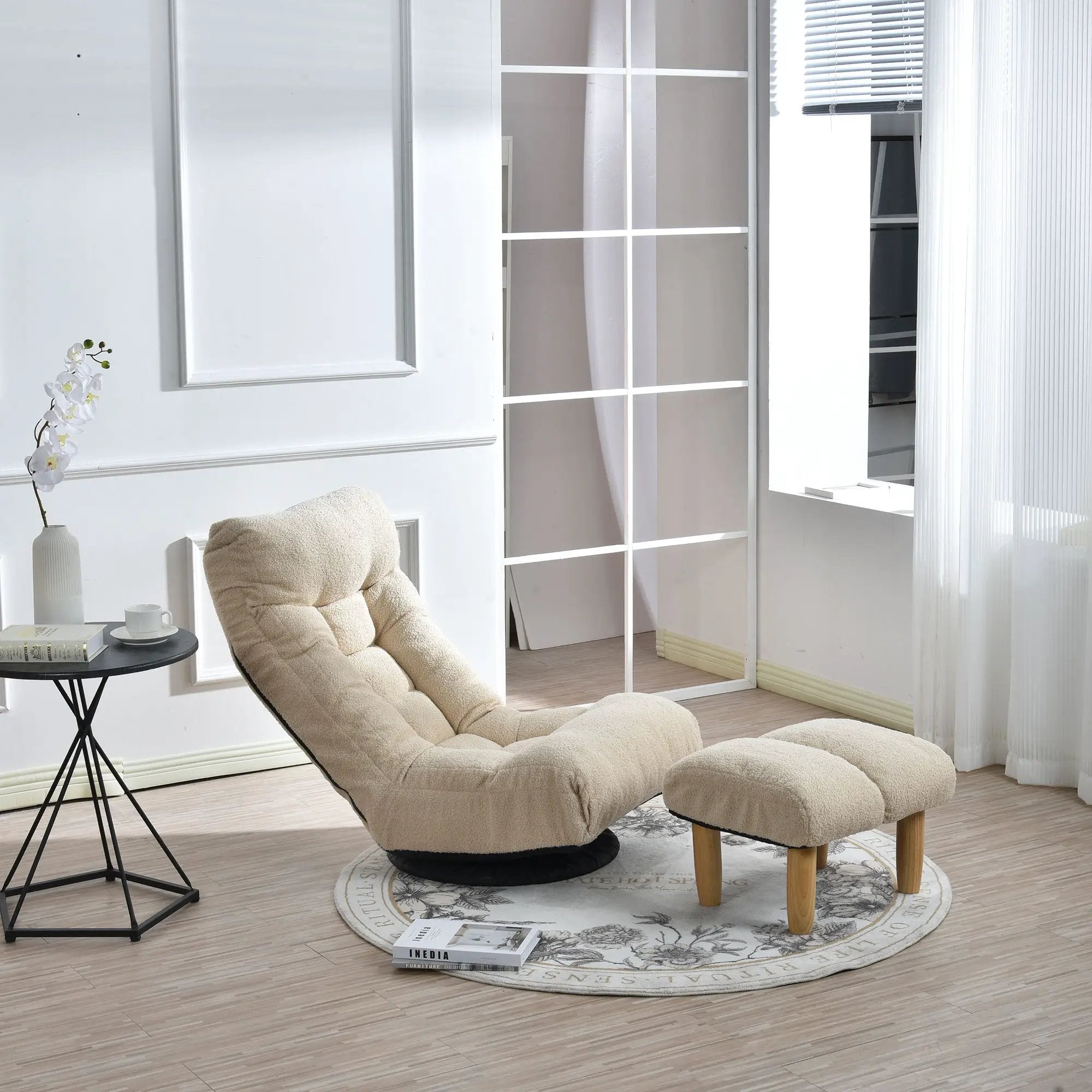 Adjustable Japanese Reclining Floor Chair Sofa With Metal Frame For Living Room by Unique Piece Furniture