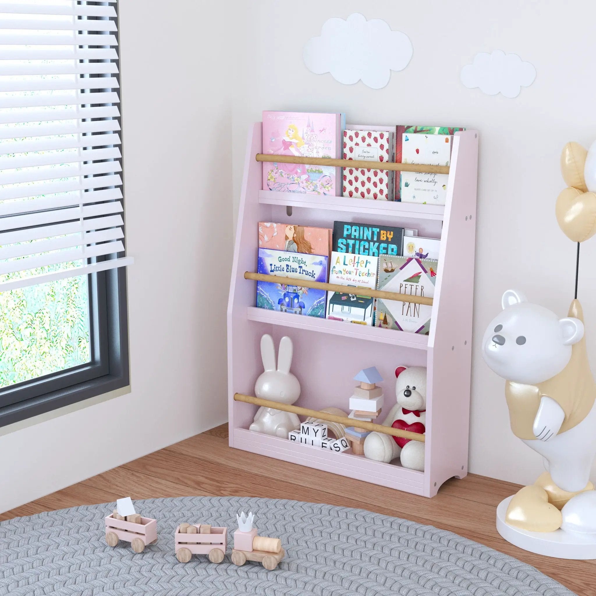 3 Tier Book Shelf, Compact Storage For Bedrooms by Unique Piece Furniture