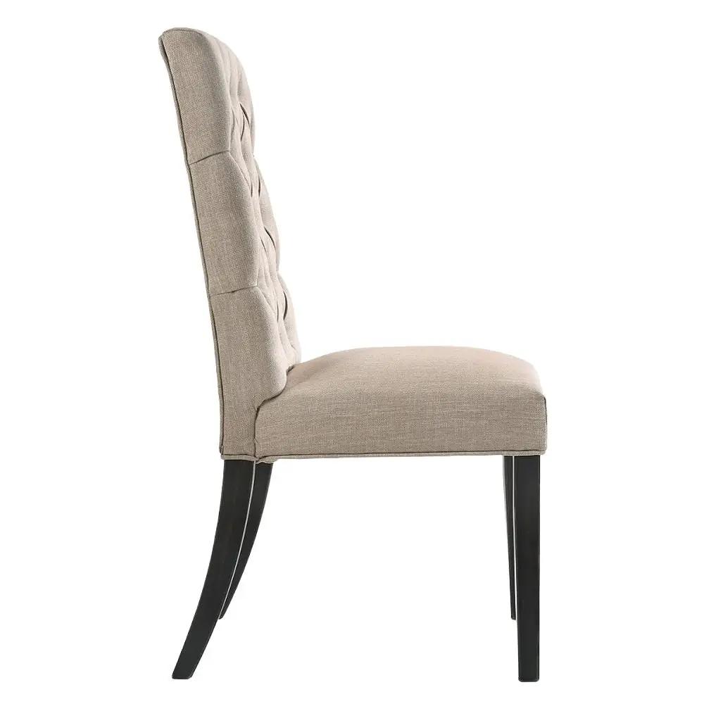 Morland - Side Chair (Set of 2) - Tan Linen & Vintage Black by Unique Piece Furniture