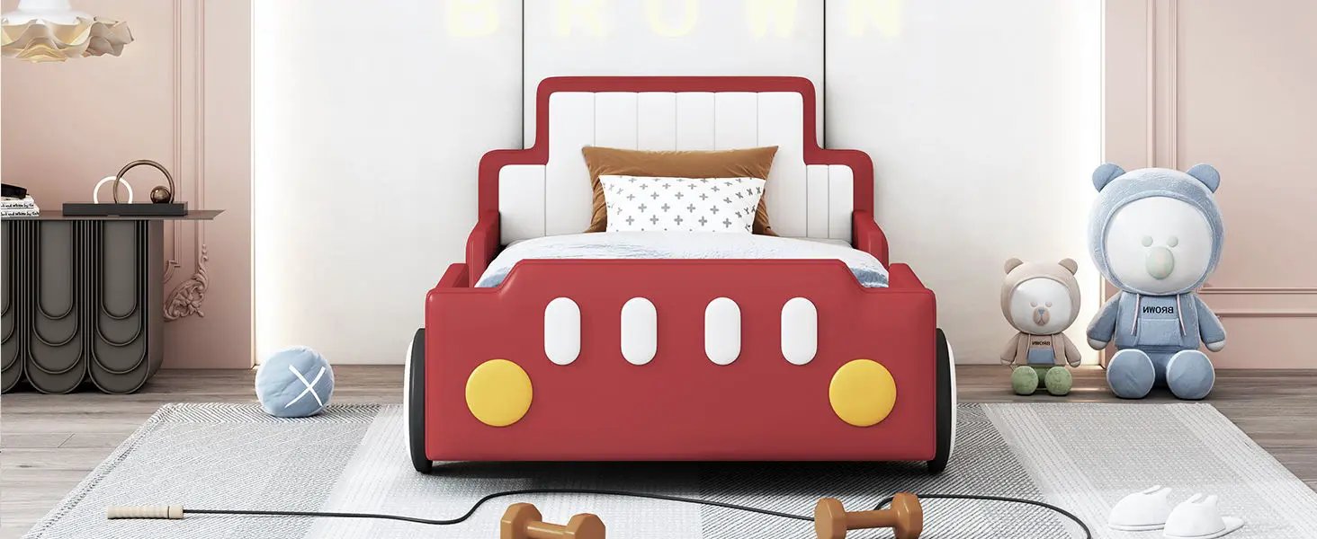 Race Car Shaped Platform Bed With Wheels by HouseOfZazla