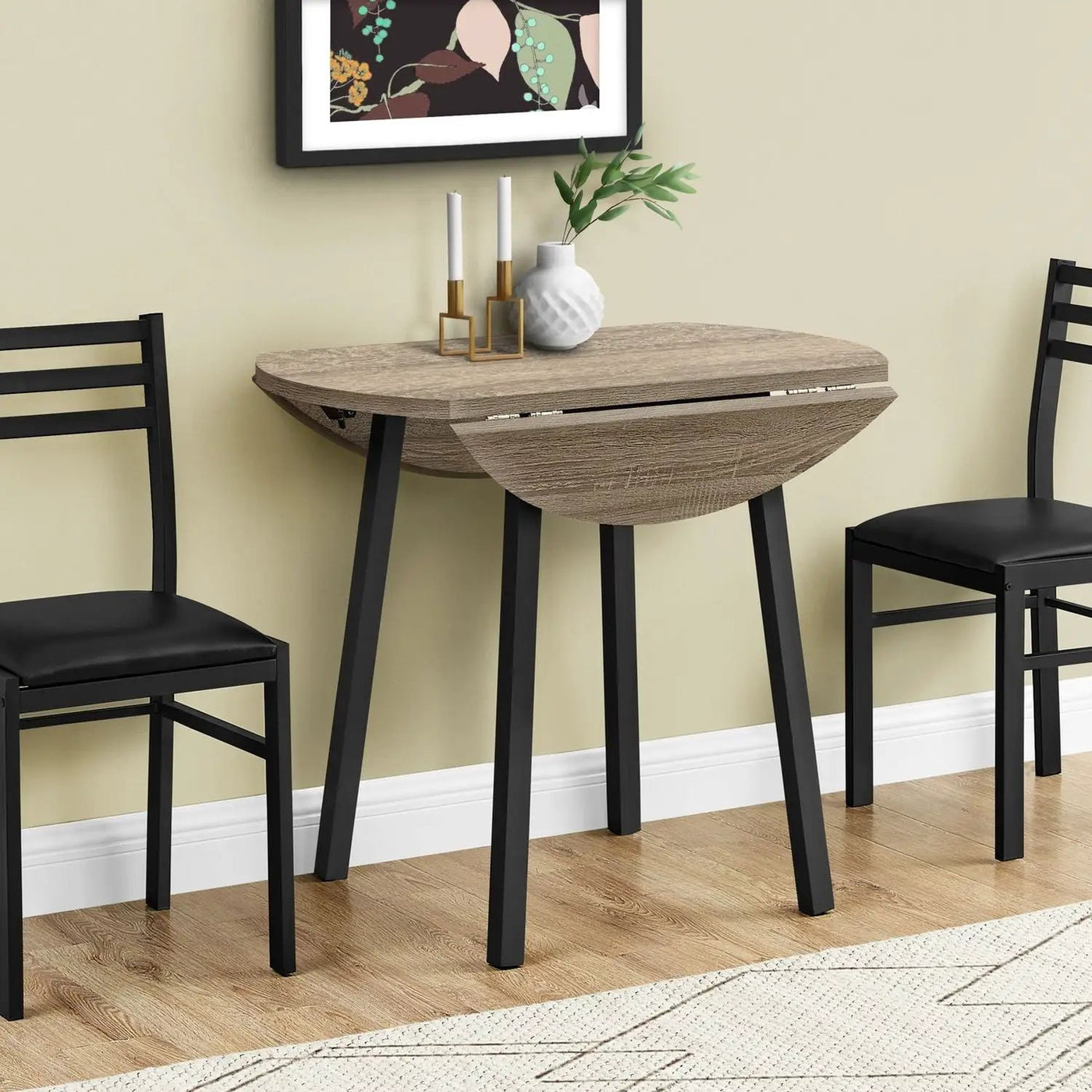 3 Pieces Dining Table Set, Small, Drop Leaf, Contemporary & Modern by Unique Piece Furniture