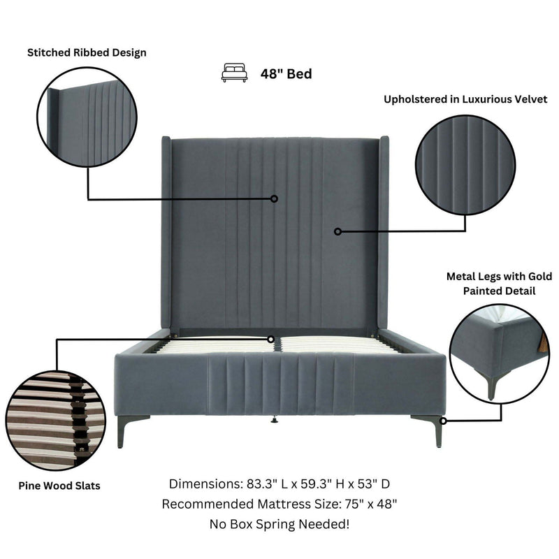 Promenade - Bed With Upholstered Headboard And Slats by HouseOfZazla