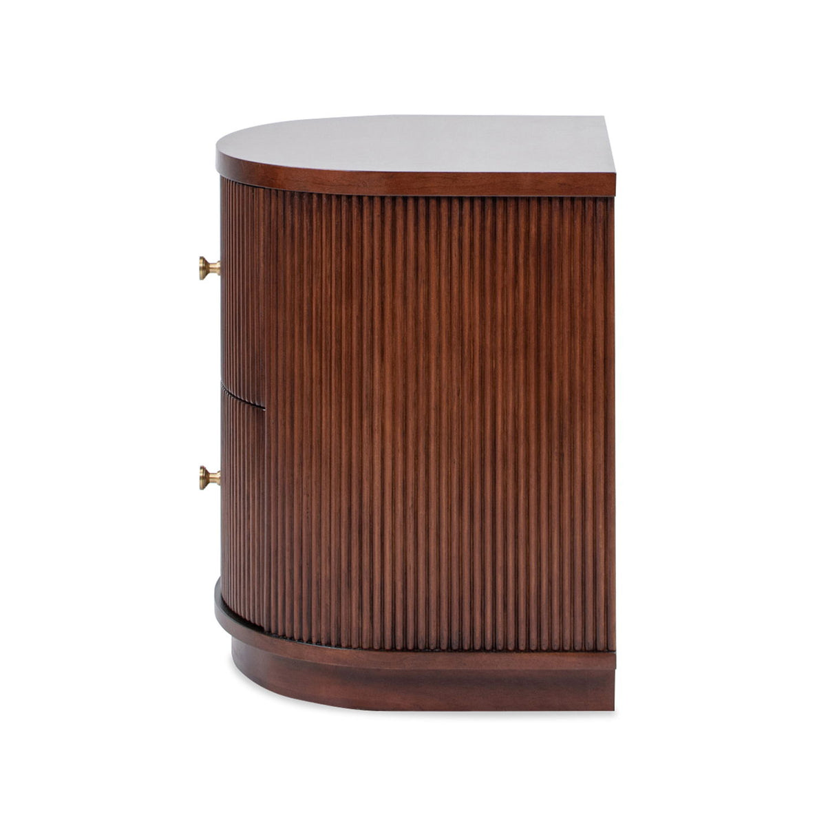 2 Drawer Storage Side Table with Fluted Carved Detail - Light or Dark Brown, photo 18 of 20