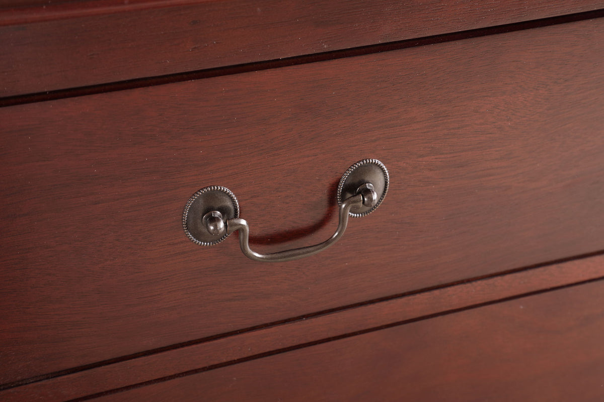 Traditional Storage Chest with Carved Bases and Dovetailed Drawers - Black or Dark Red, photo 9 of 12