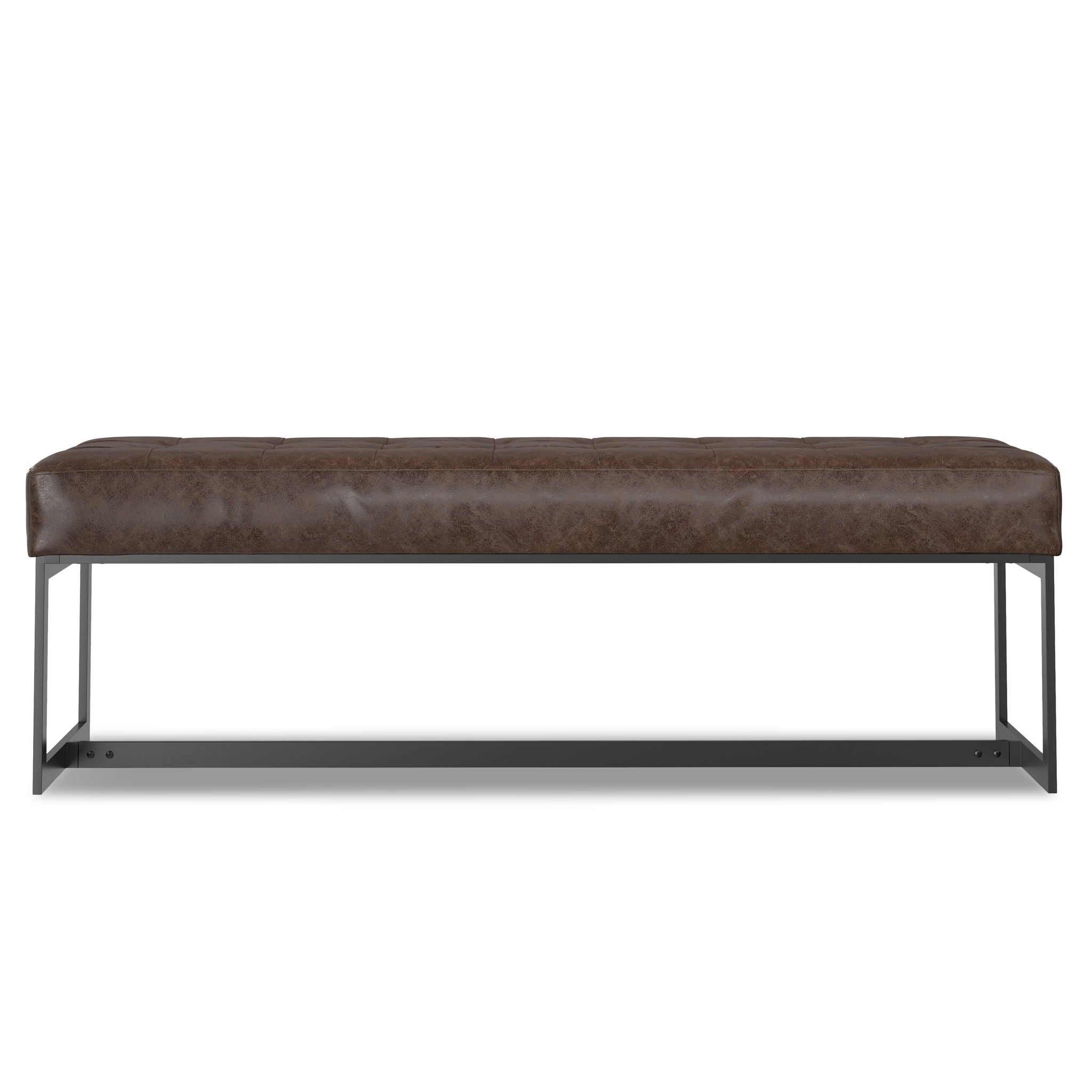 Penelope - Ottoman Bench With Genuine Leather Upholstery - Brown by HouseOfZazla