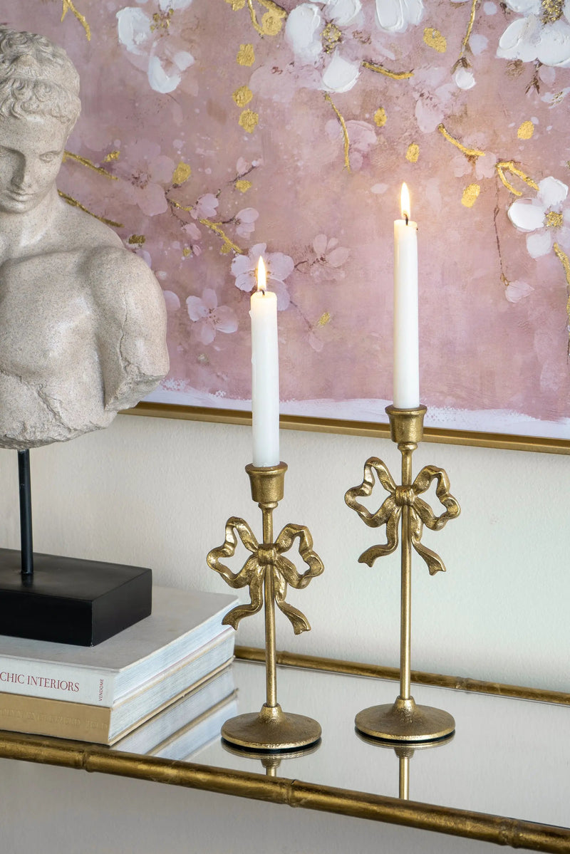 Set of 2 Vintage Gold Candle Holders by HouseOfZazla