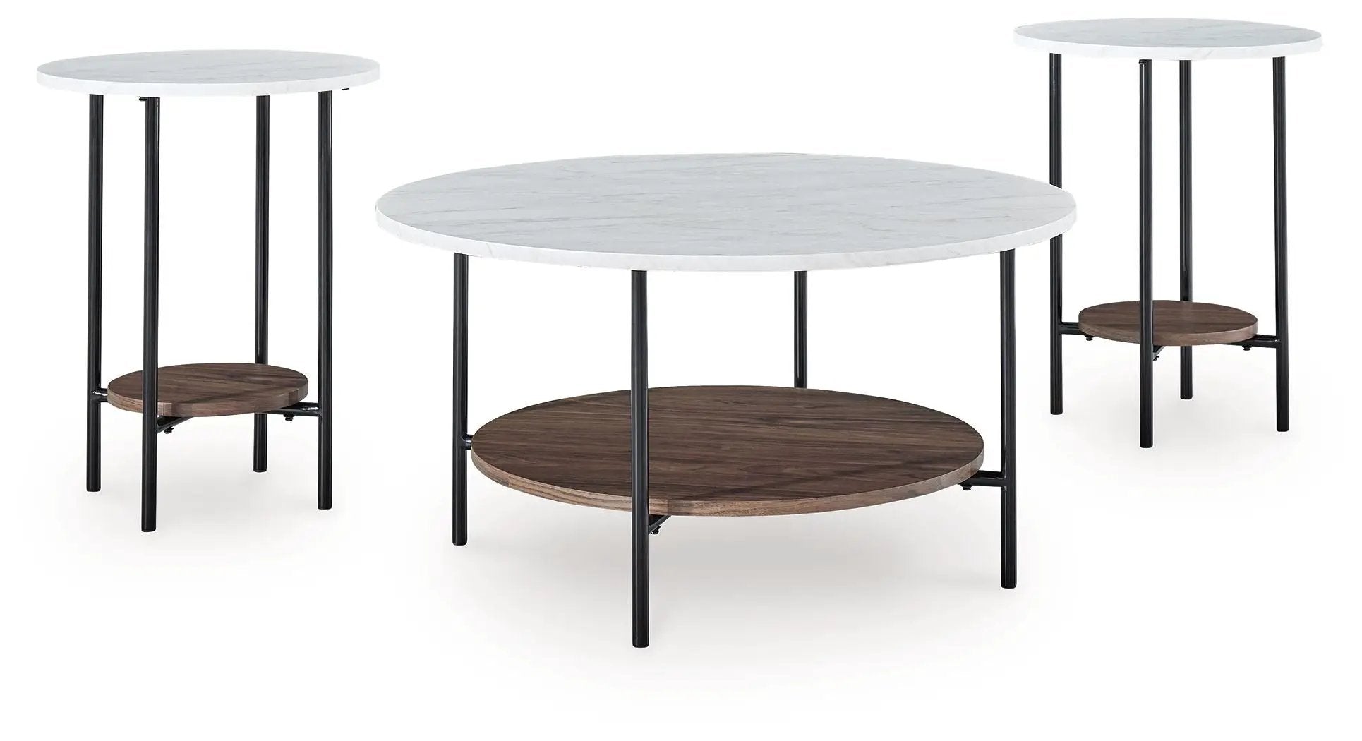Wrenwich - Occasional Table Set (Set of 3) - Brown / Black / White by Unique Piece Furniture