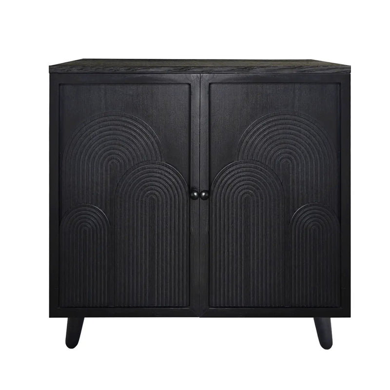 2 Door Accent Cabinet Storage Cabinet With Adjustable Shelf - Black by Unique Piece Furniture
