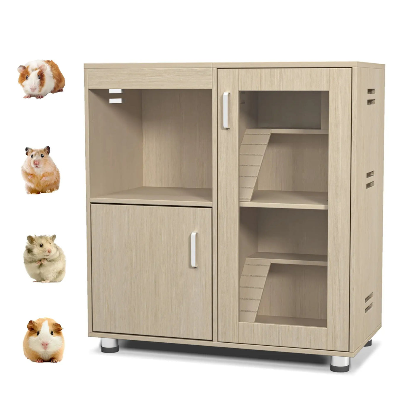 4 Tier Hamster Cage With Acrylic Windows And Storage Cabinet by HouseOfZazla