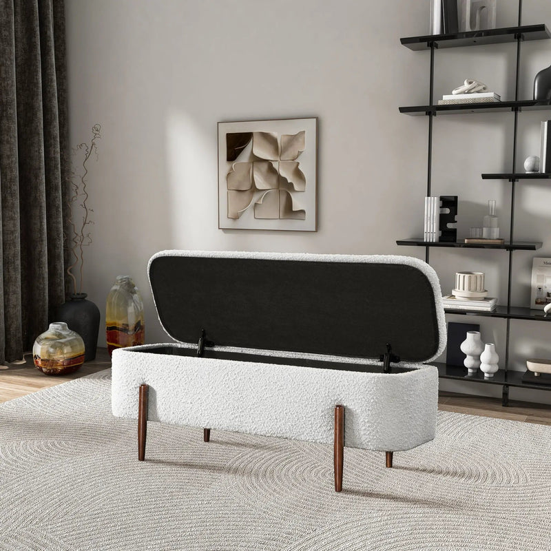 Sarna - Storage Bench - Ivory by HouseOfZazla