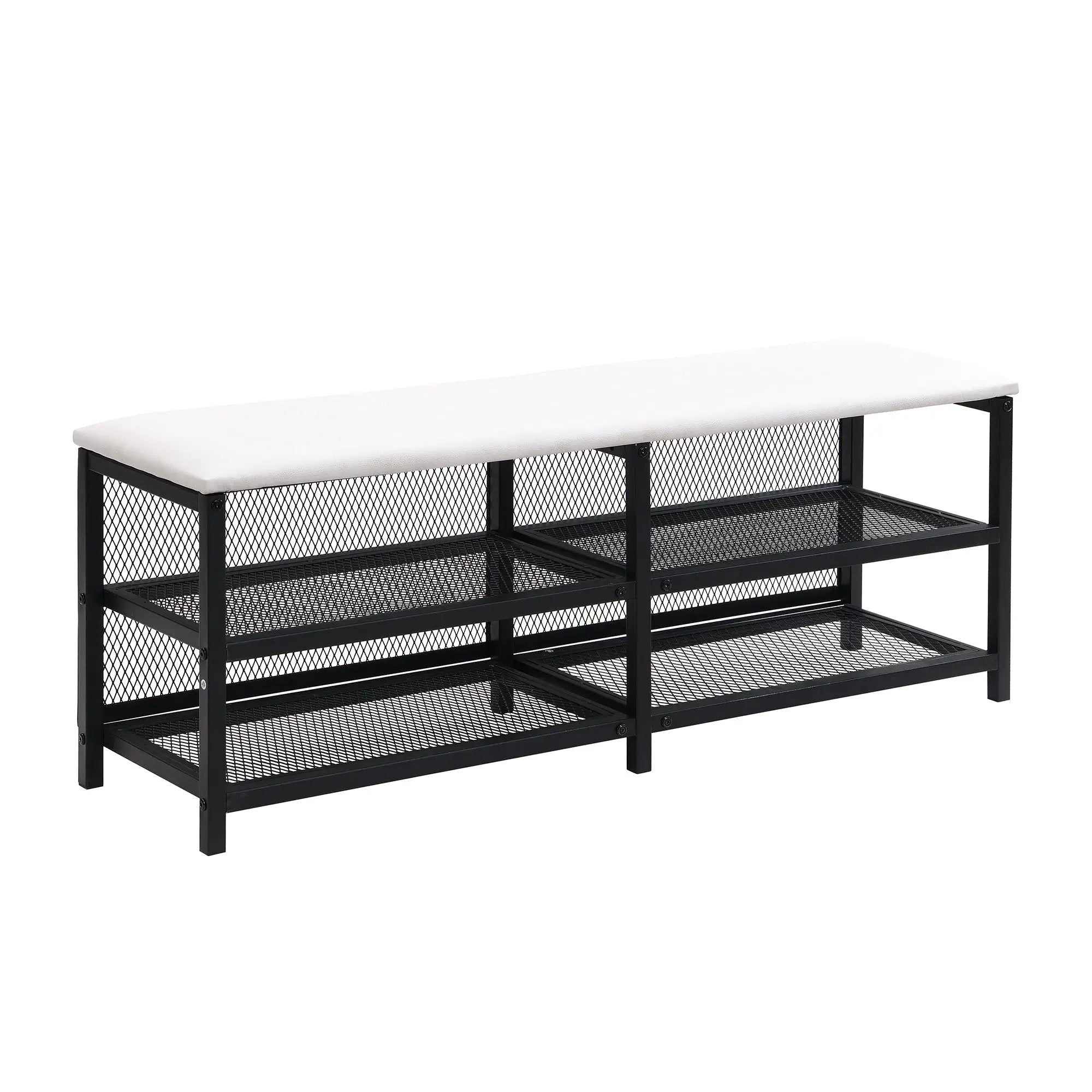 Platform Bed With 2 Tier Storage Shelves, Storage Cabinet by HouseOfZazla
