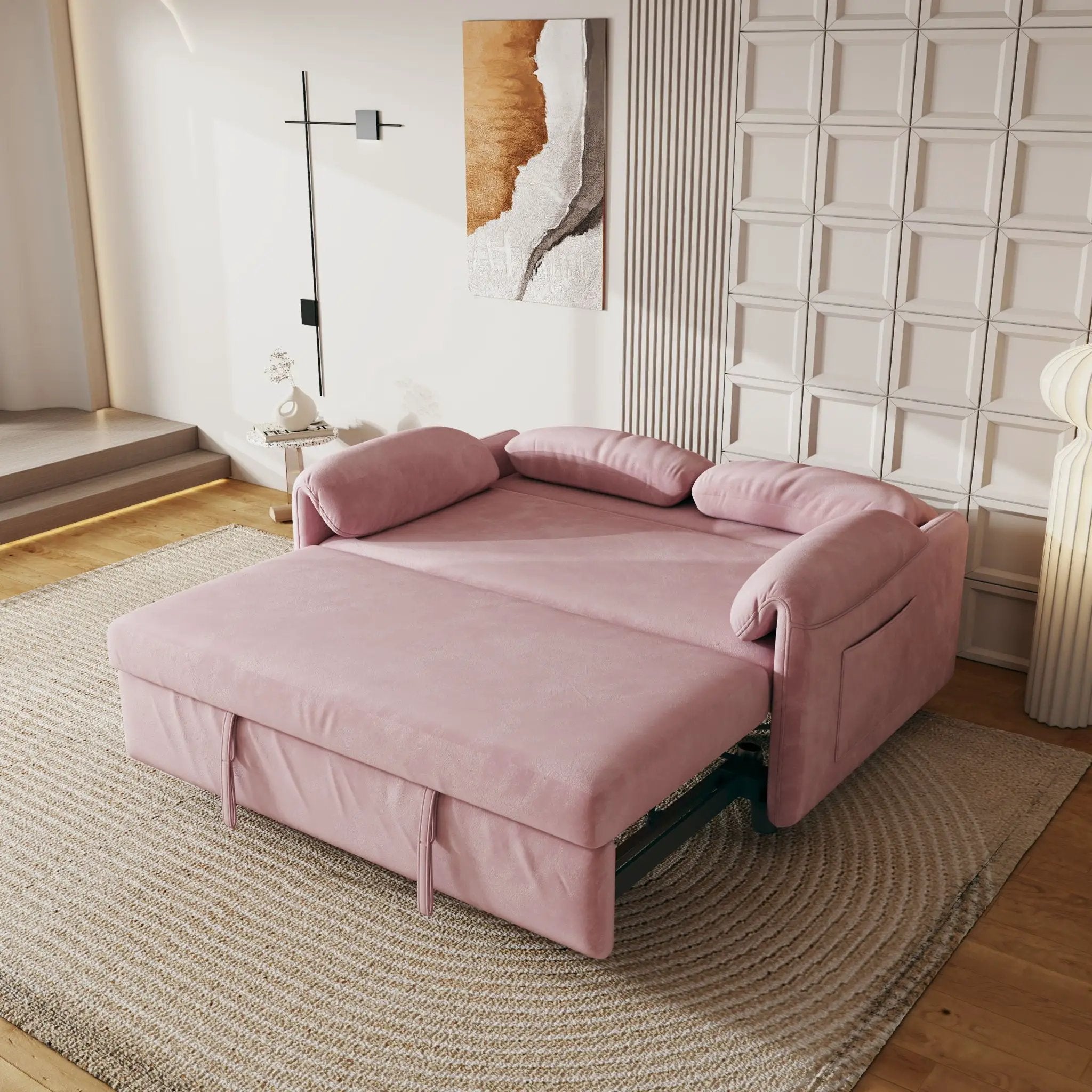 Sofa, Dual Purpose Lounge With Retractable Queen Size Bed by HouseOfZazla