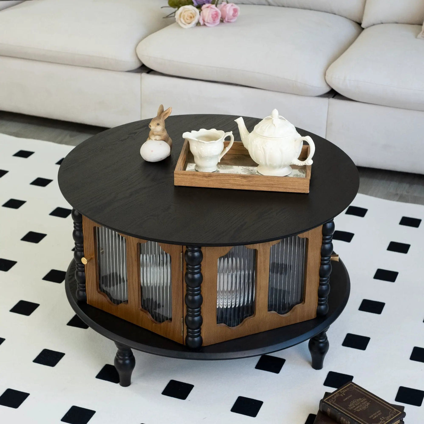 Round 3 Door Storage Coffee Table For Living Room by HouseOfZazla