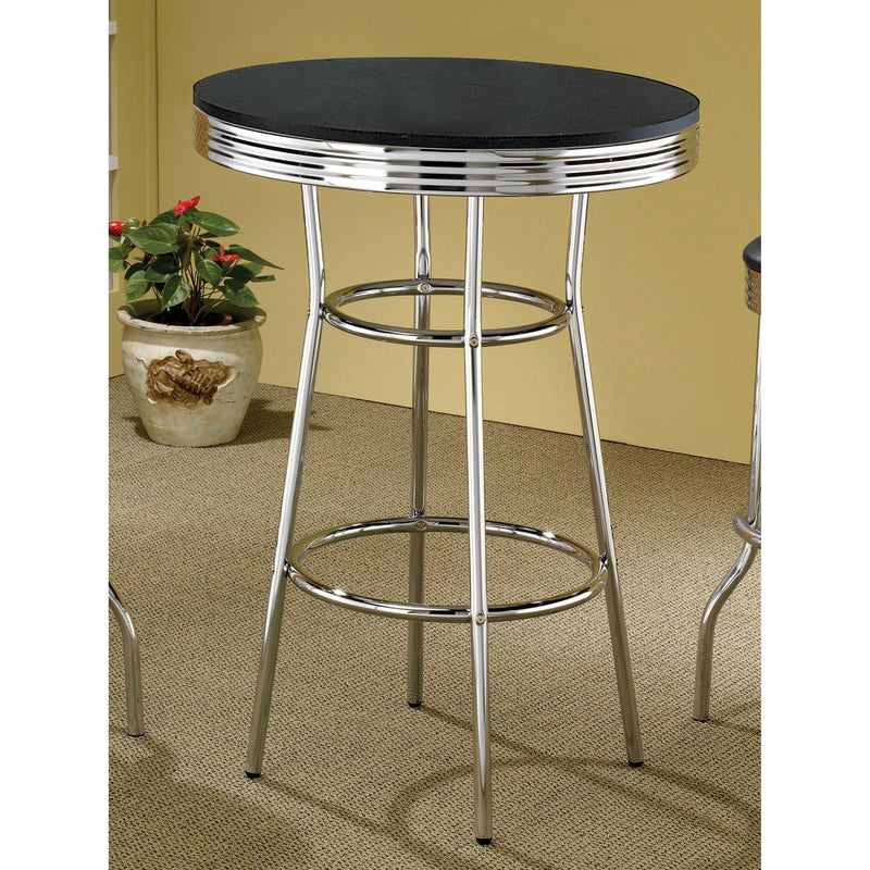 Round Bar Table With Retro Design - Black by HouseOfZazla
