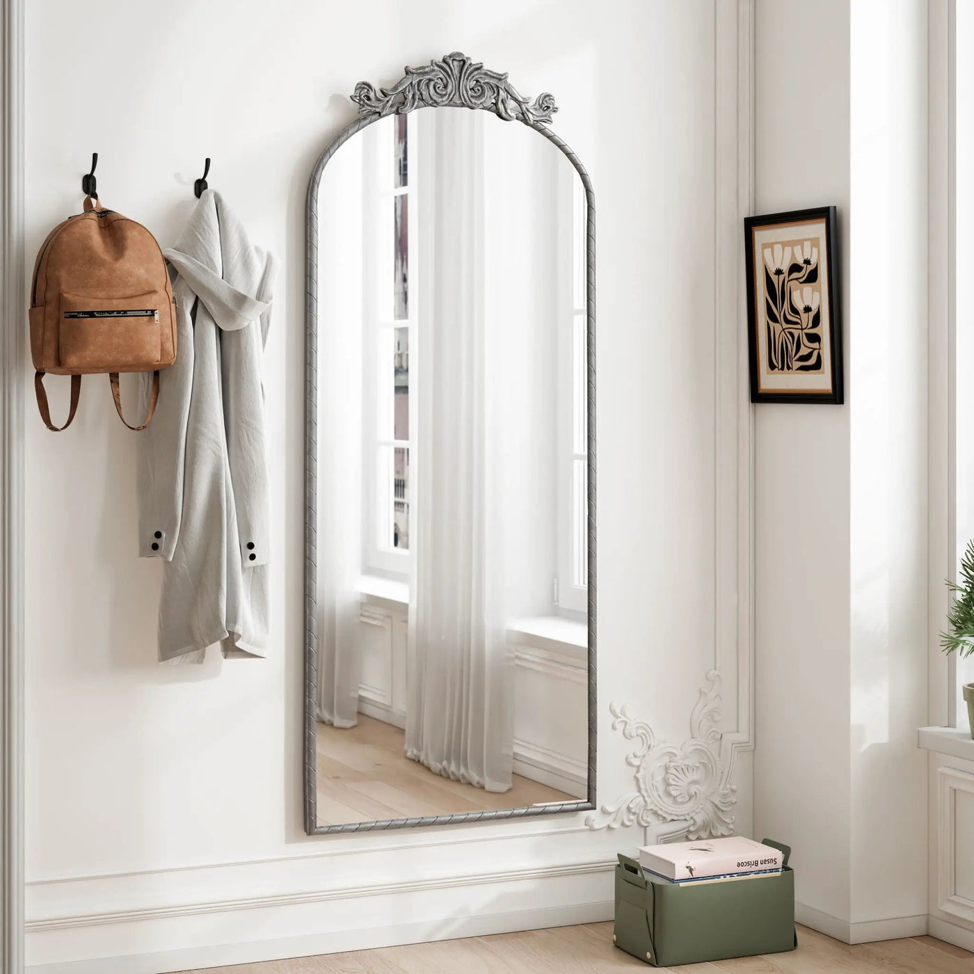 Vintage Arched Full Body Mirror, Wall Mounted For Living Room by HouseOfZazla