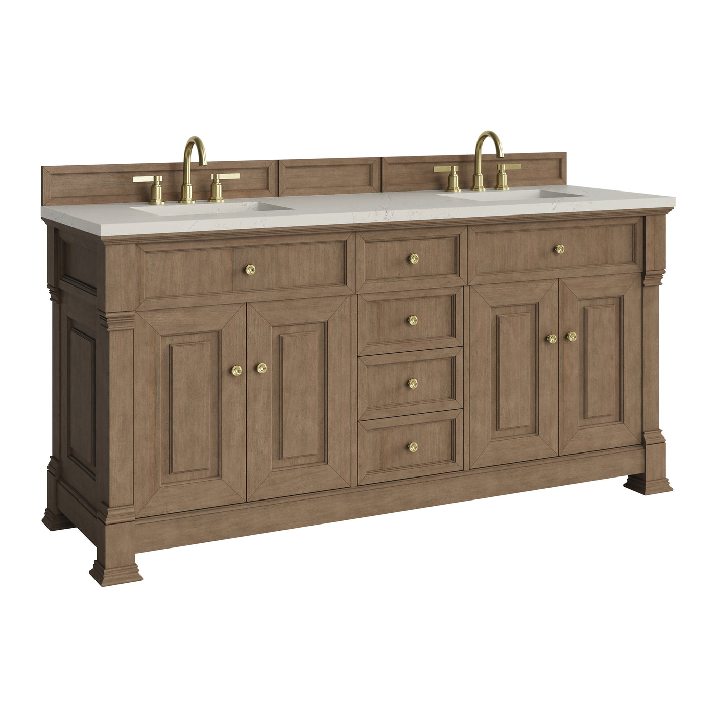 James Martin Brookfield 72" Double Bathroom Vanity, Pecan, view 38