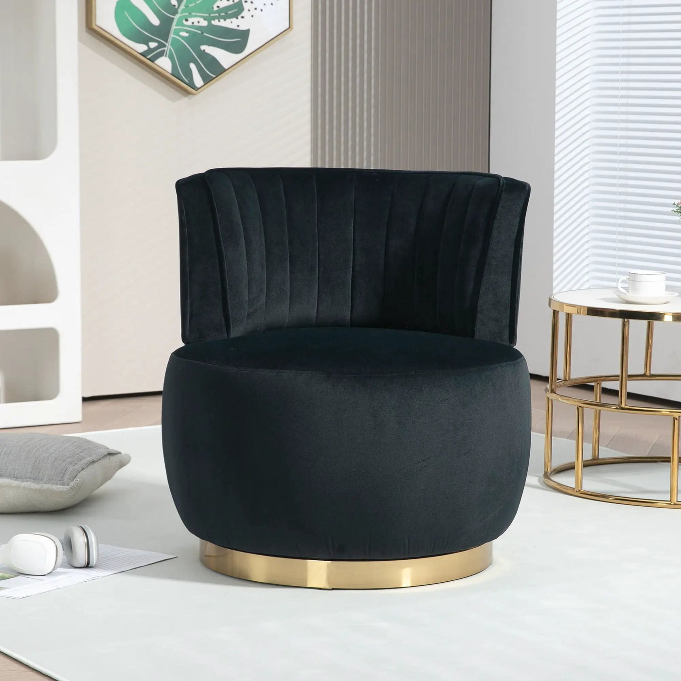 360 Degree Swivel Cuddle Barrel Accent Sofa Chair by HouseOfZazla