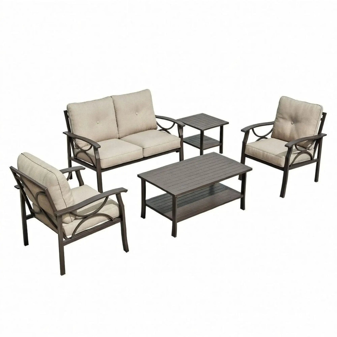 Patio Furniture Set with Coffee Table and Cushions for Backyard by HouseOfZazla