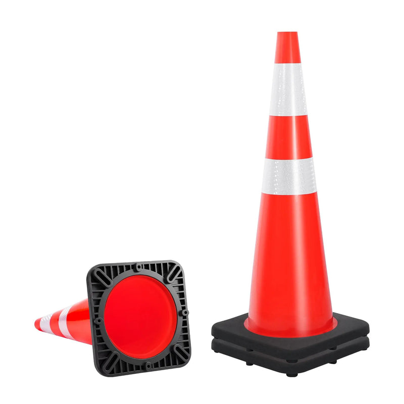 36" Heavy-Duty Traffic Cones with High-Visibility Reflective Collars - 4 Pack by HouseOfZazla