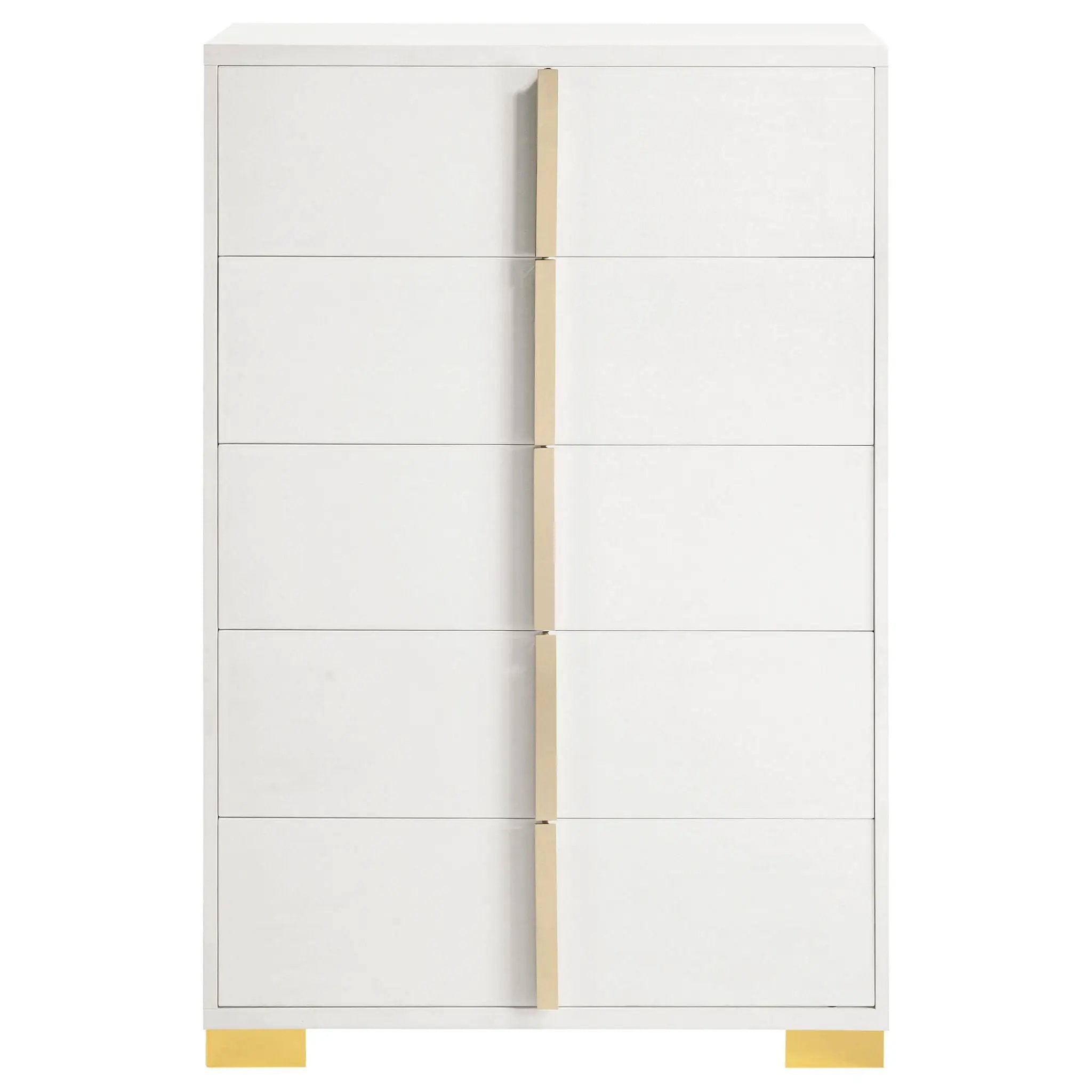 Marceline 5-drawer Bedroom Chest White by Unique Piece Furniture